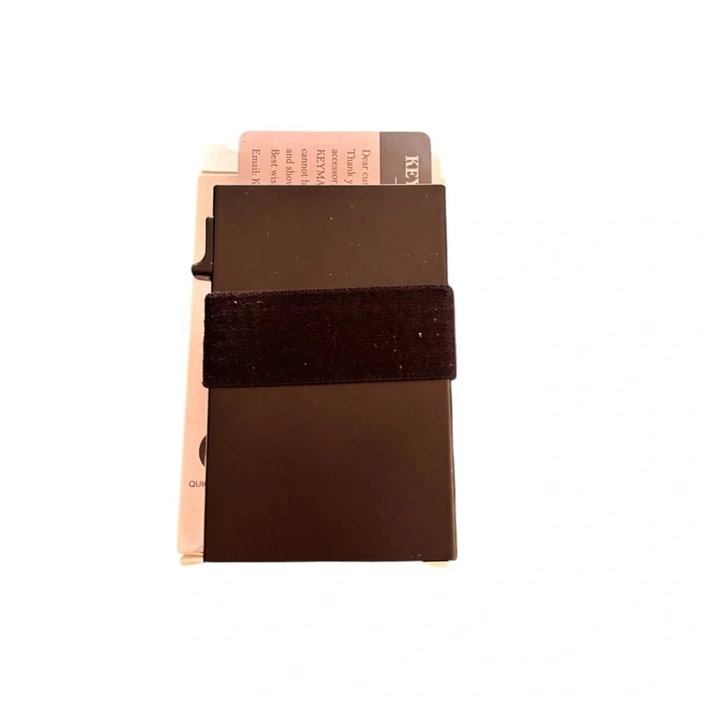 Keymarx Slim Minimalist Pop Up Wallet Black Hold 1-6 Cards RFID Safe Storage